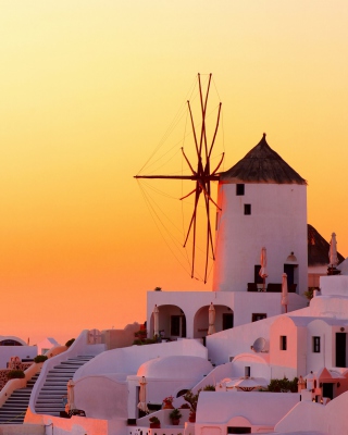 Greece Oia City on Santorini papel de parede para celular para Nokia Asha 305