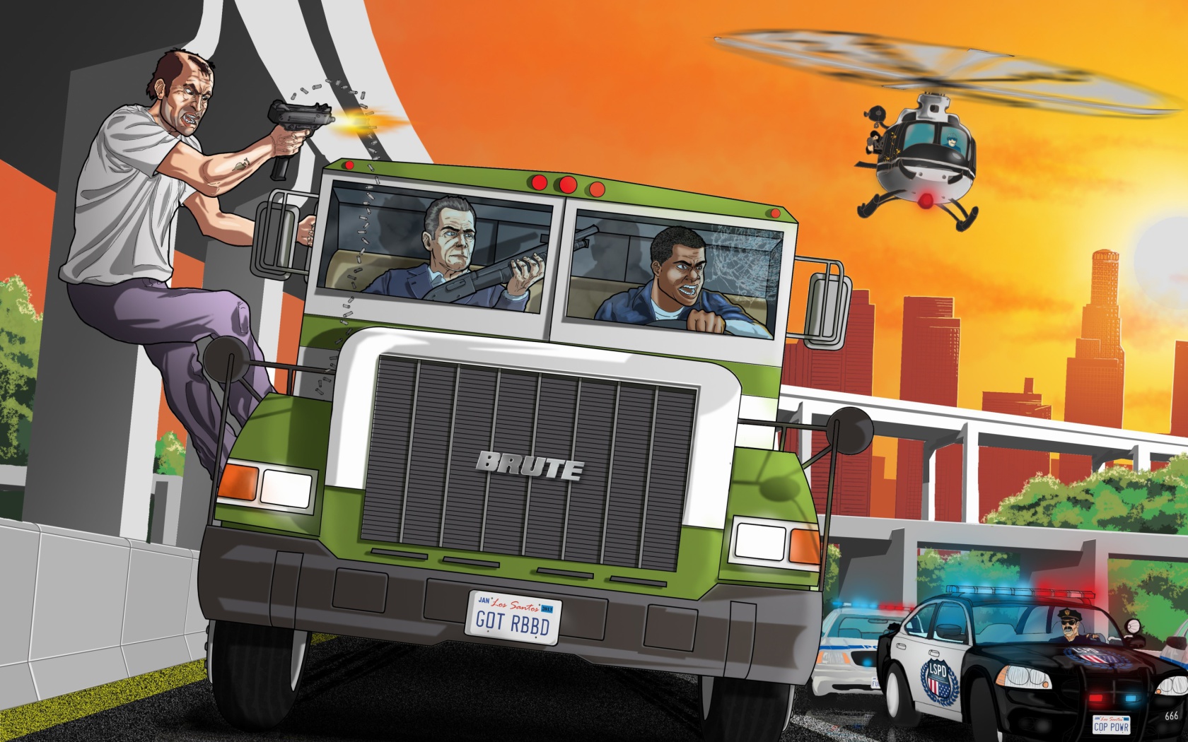 Screenshot №1 pro téma Grand Theft Auto 5 Los Santos Fight 1680x1050