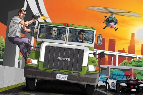Screenshot №1 pro téma Grand Theft Auto 5 Los Santos Fight 480x320