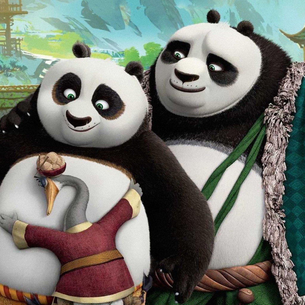 Обои Kung Fu Panda 3 Family 1024x1024