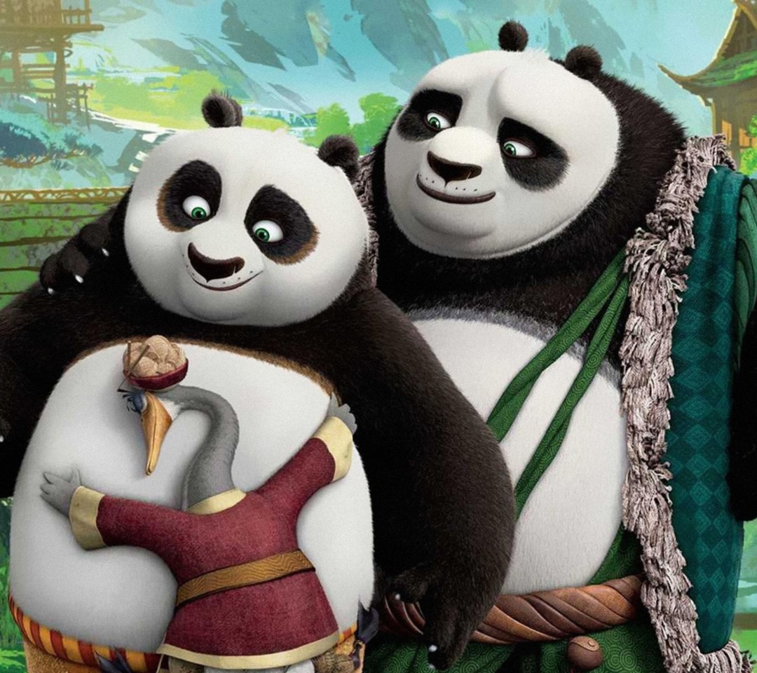 Sfondi Kung Fu Panda 3 Family 1080x960