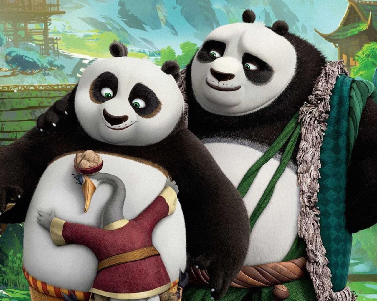Sfondi Kung Fu Panda 3 Family 1280x1024
