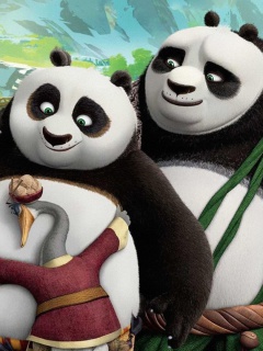 Обои Kung Fu Panda 3 Family 240x320