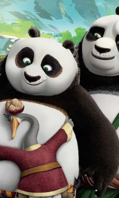 Обои Kung Fu Panda 3 Family 240x400