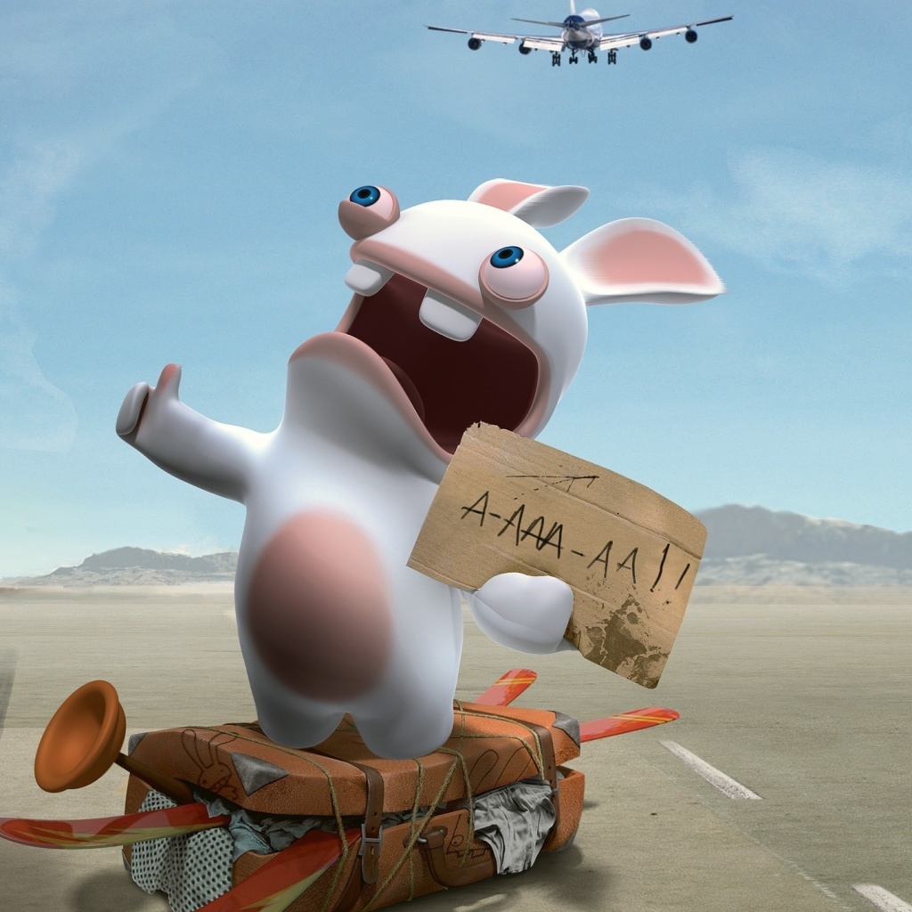 Das Rayman Raving Rabbids TV Party Wallpaper 1024x1024