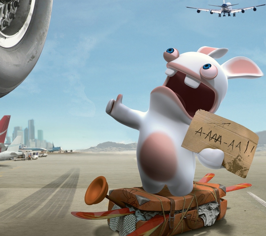 Fondo de pantalla Rayman Raving Rabbids TV Party 1080x960