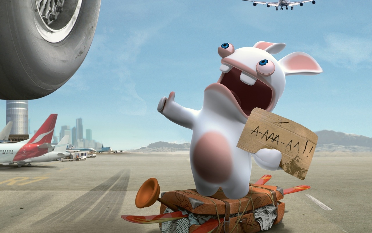 Das Rayman Raving Rabbids TV Party Wallpaper 1280x800