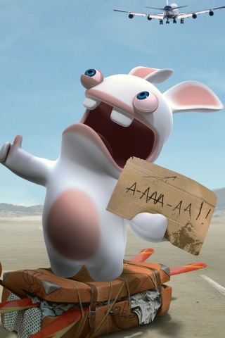 Rayman Raving Rabbids TV Party wallpaper 320x480