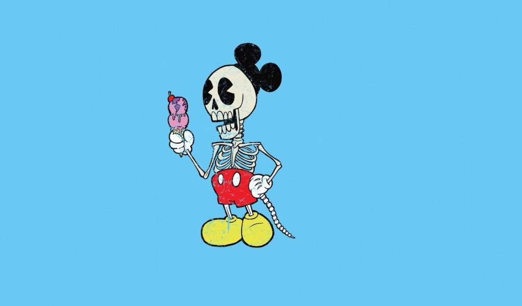 Mickey Mouse Skeleton wallpaper 1024x600