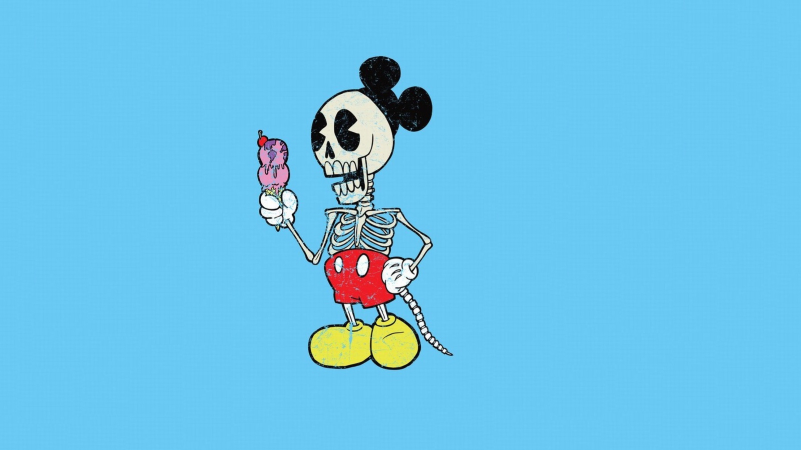 Fondo de pantalla Mickey Mouse Skeleton 1600x900