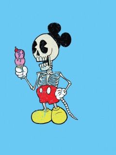 Das Mickey Mouse Skeleton Wallpaper 240x320