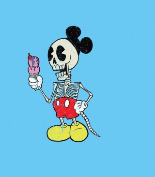 Kostenloses Mickey Mouse Skeleton Wallpaper für Nokia Asha 311