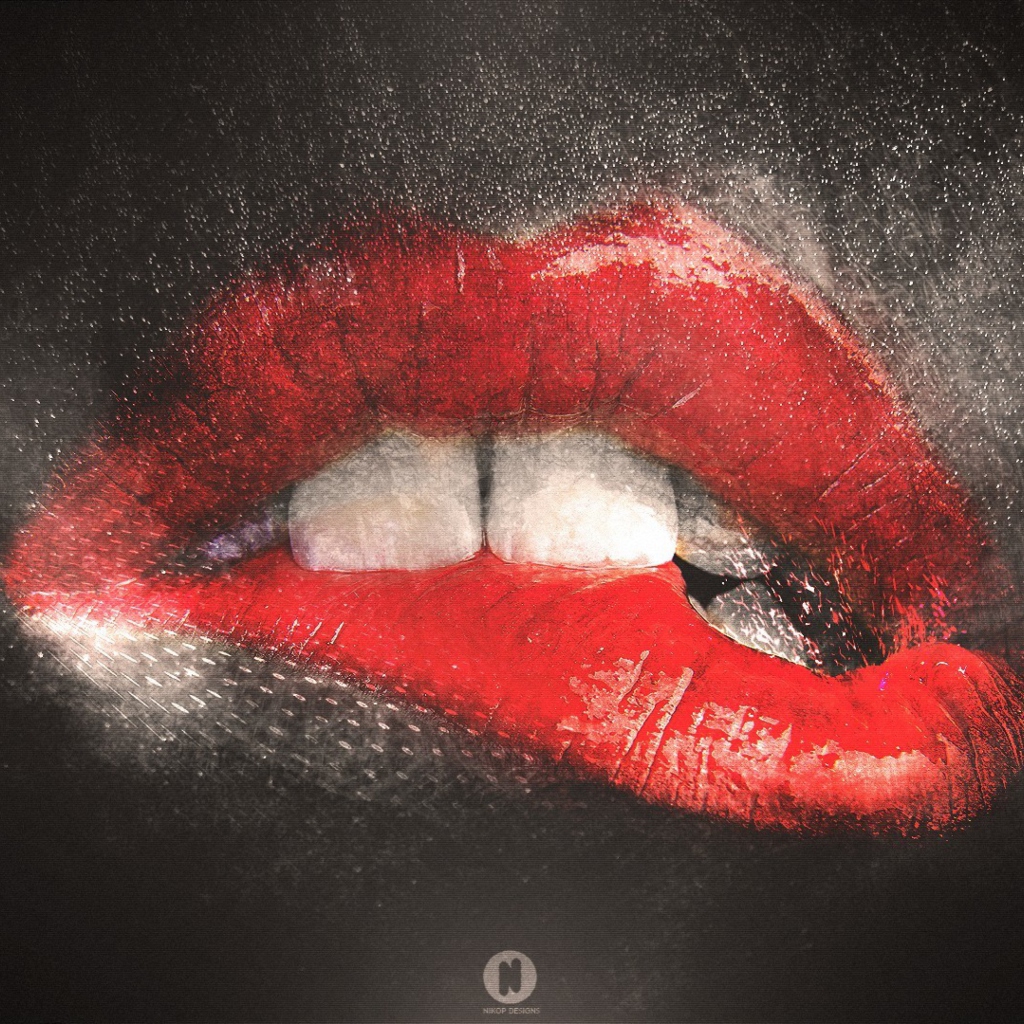 Red Lips Painting wallpaper 1024x1024