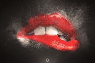 Red Lips Painting Wallpaper for Android, iPhone and iPad