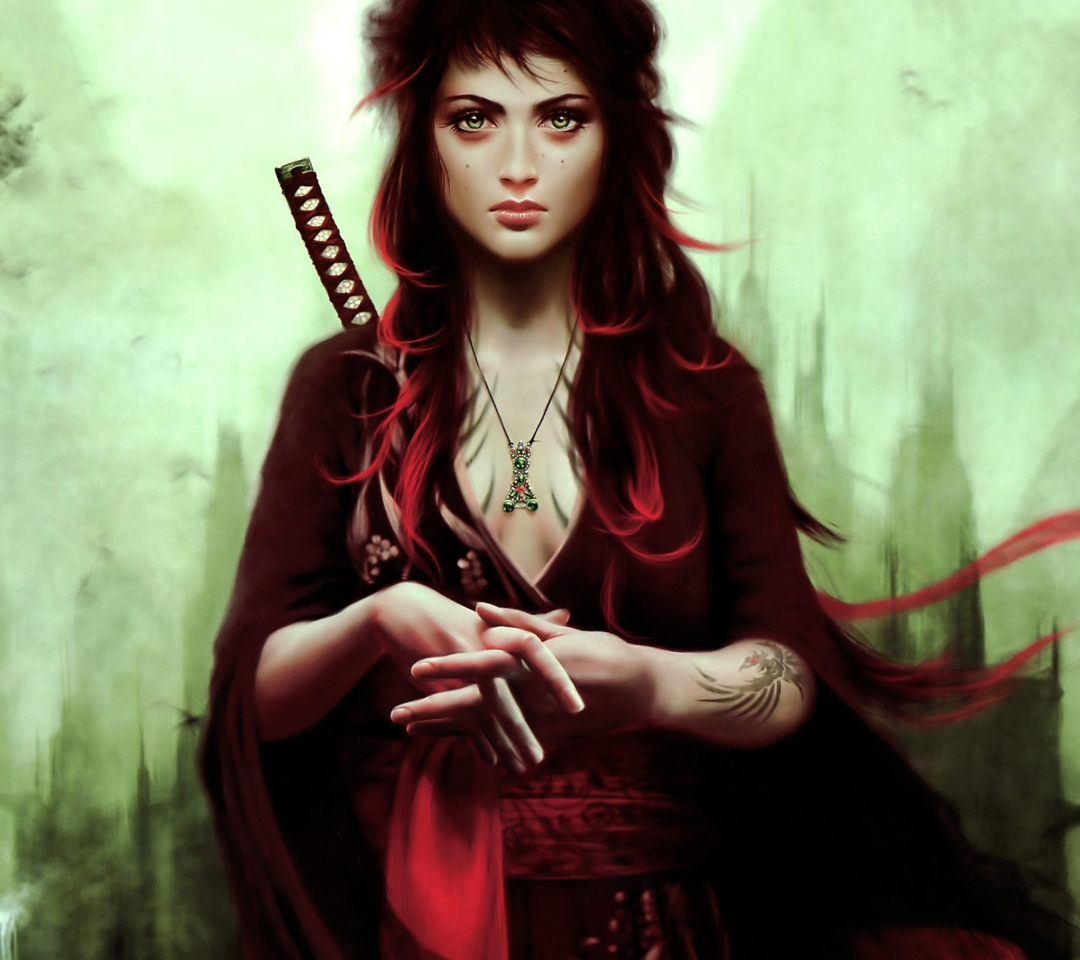 Das Warrior Girl Wallpaper 1080x960