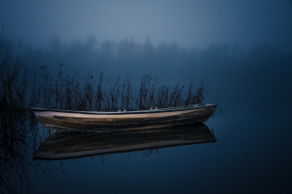 Boat in Night - Obrázkek zdarma 