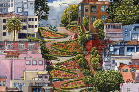 Обои Lombard Street in San Francisco 480x320
