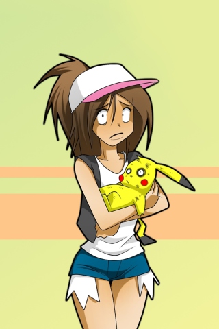 Screenshot №1 pro téma Hipster Girl And Her Pikachu 320x480