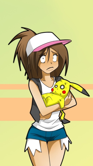 Das Hipster Girl And Her Pikachu Wallpaper 360x640