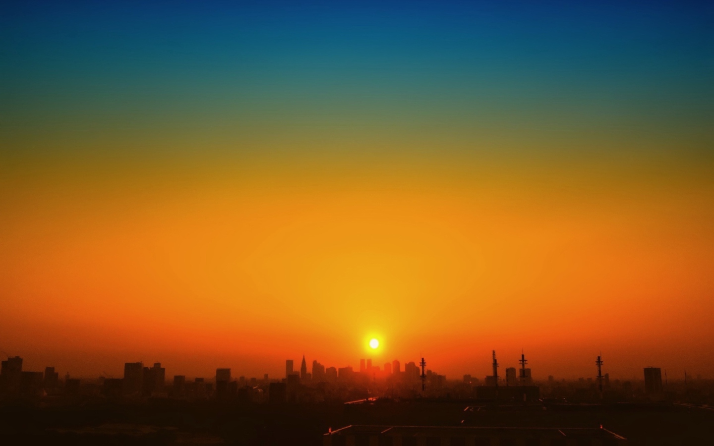 Das Sunset Over Town Wallpaper 1440x900