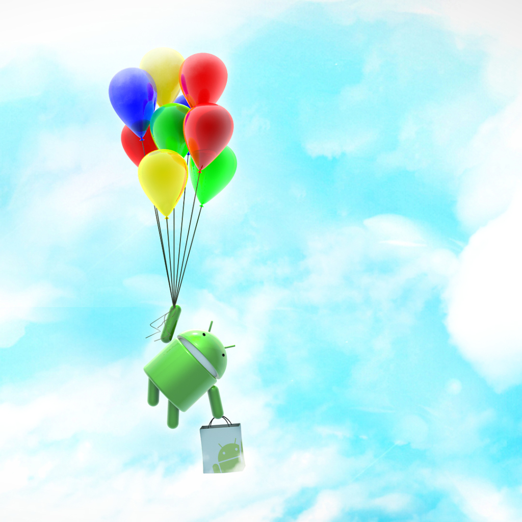 Das Android Balloon Flight Wallpaper 1024x1024