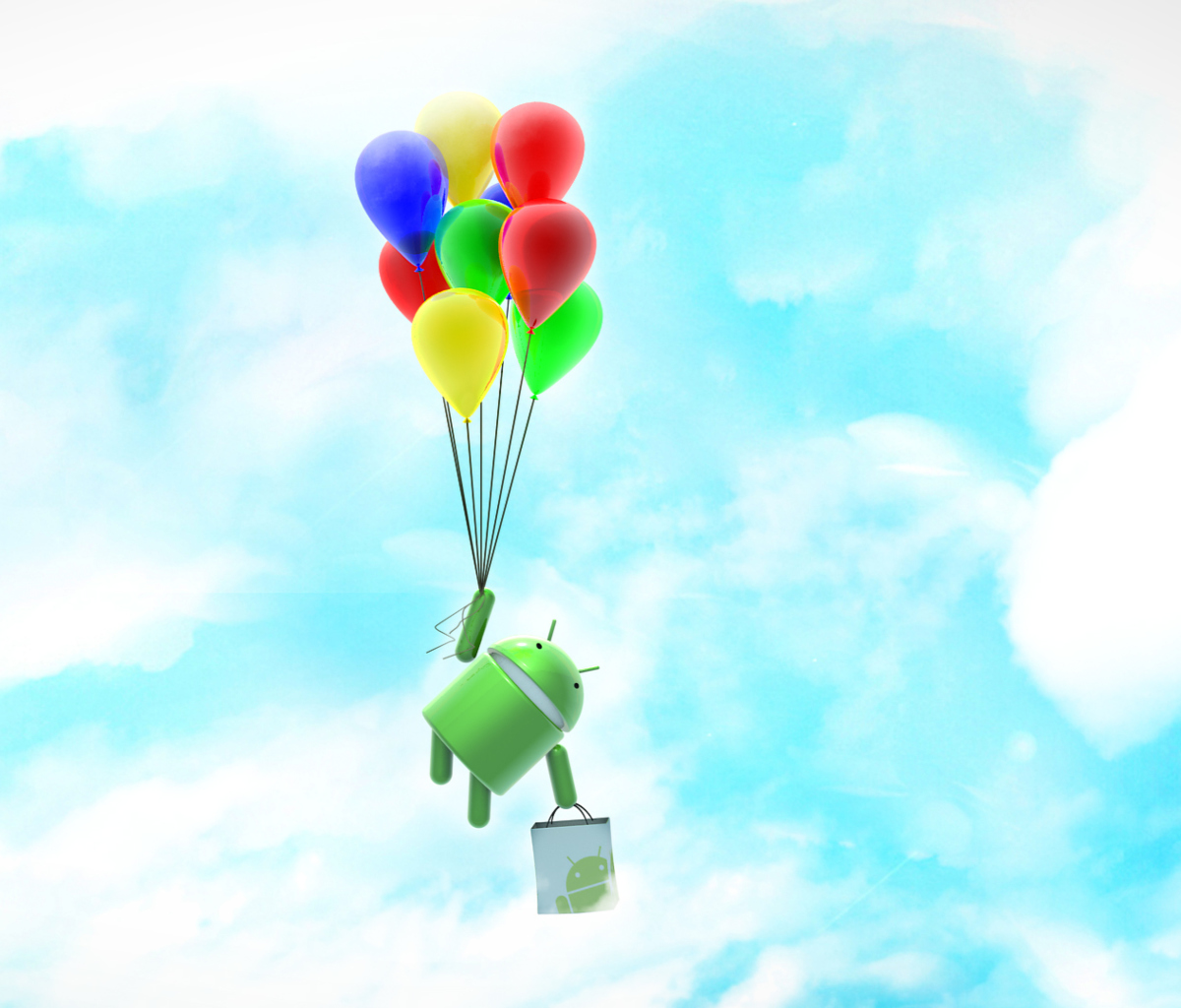 Das Android Balloon Flight Wallpaper 1200x1024
