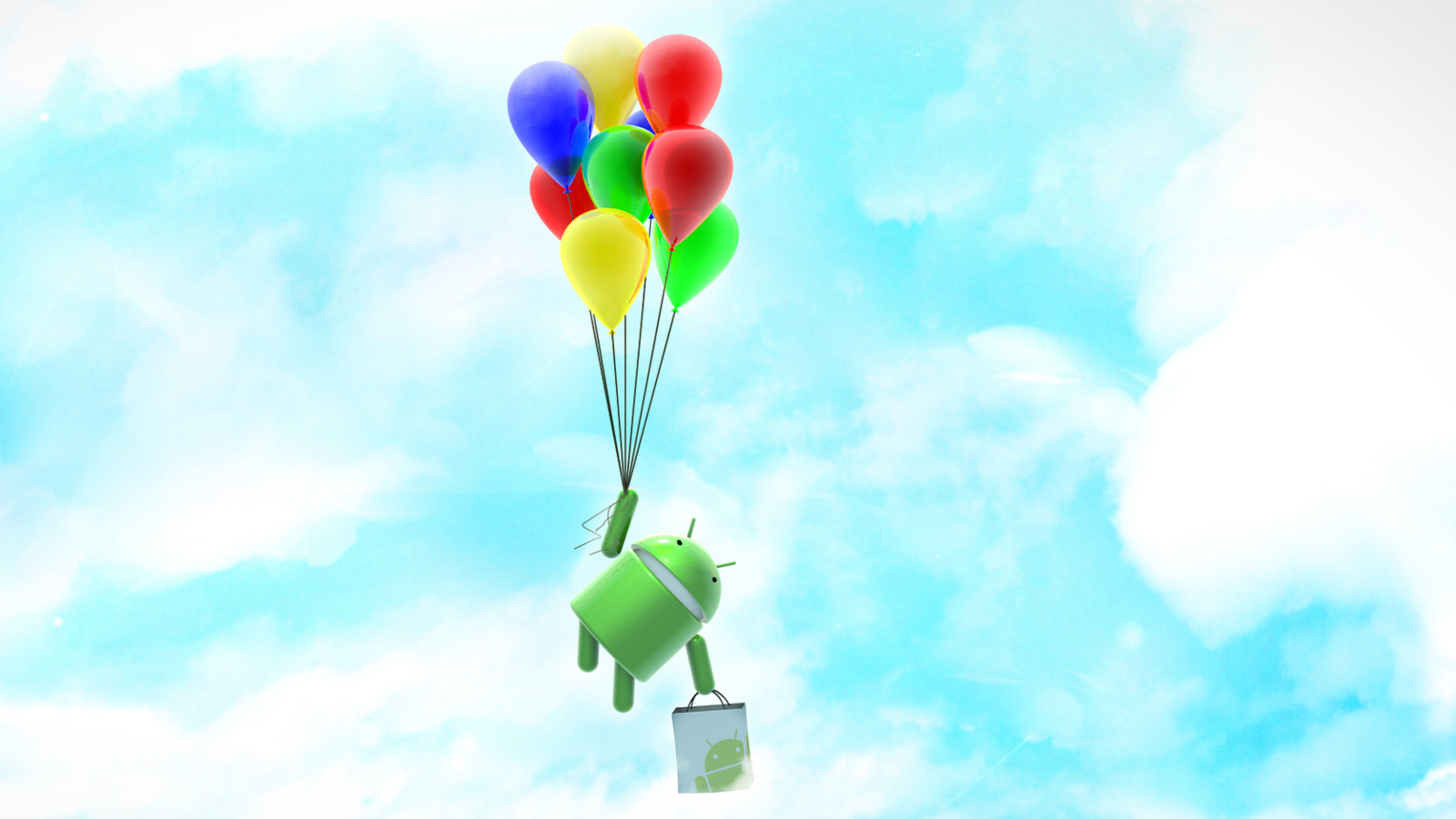 Das Android Balloon Flight Wallpaper 1600x900