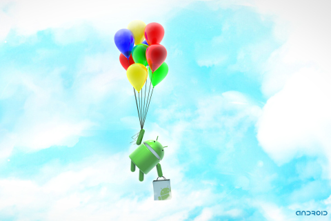 Android Balloon Flight wallpaper 480x320