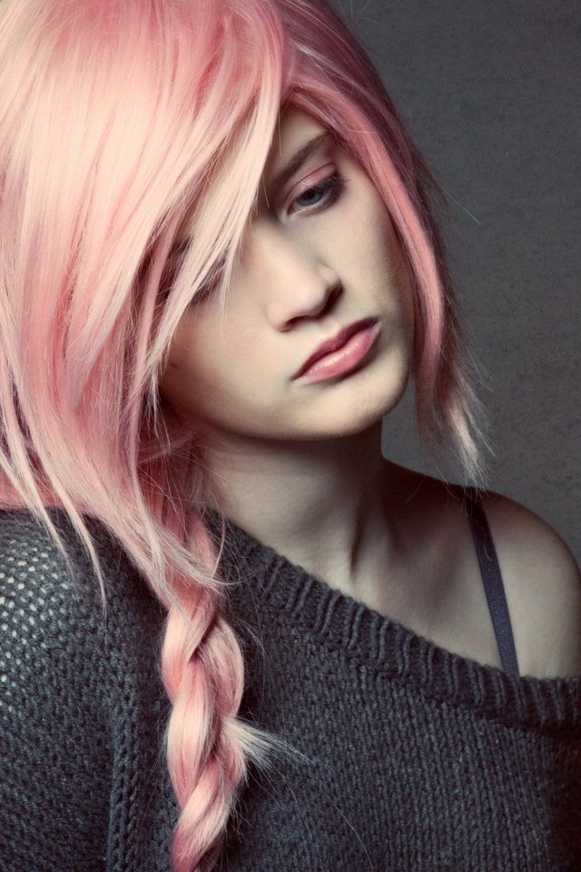 Fondo de pantalla Pink Hair 640x960
