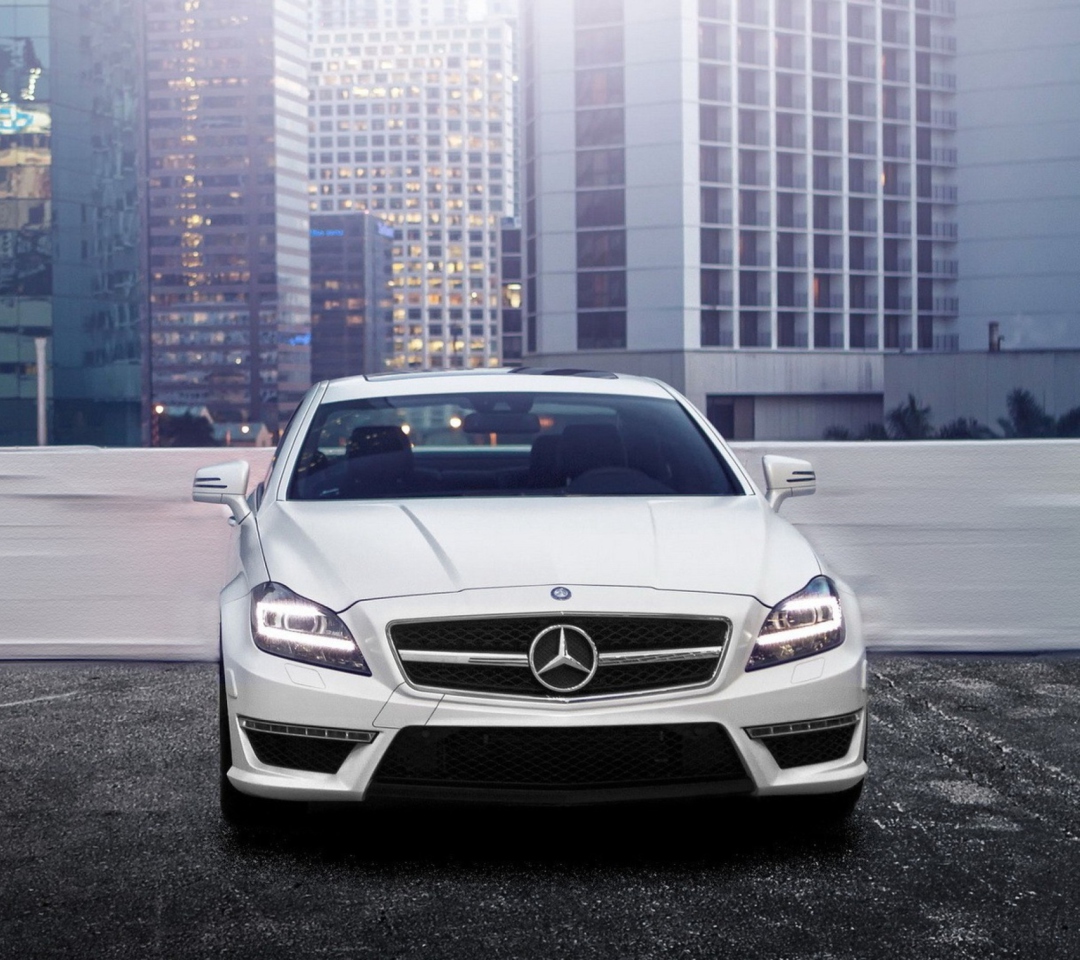 Das White Mercedes Benz Cls Wallpaper 1080x960