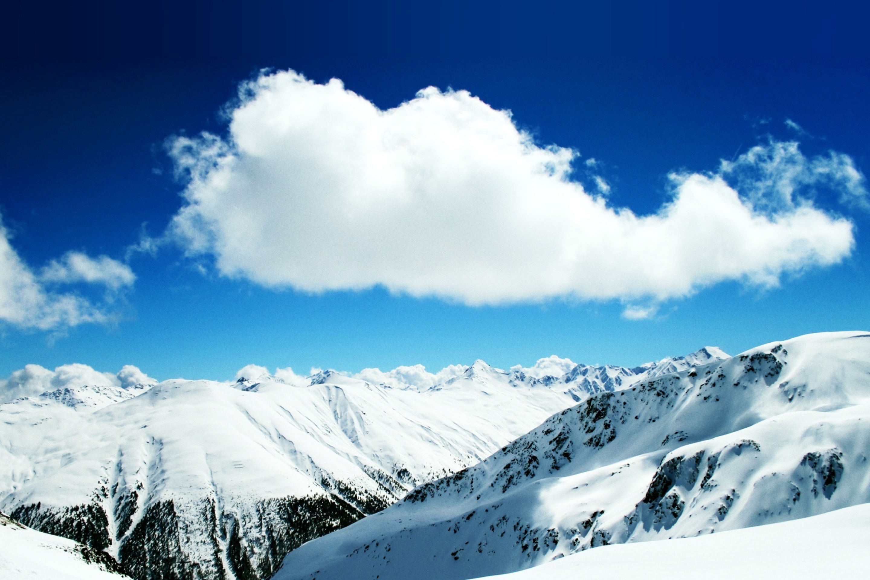 White Cloud And Mountains wallpaper 2880x1920