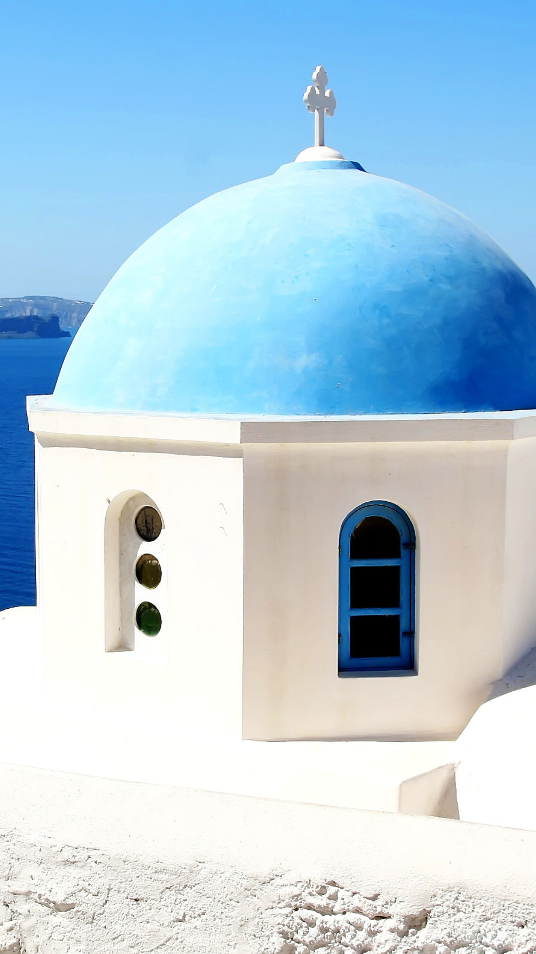 Fondo de pantalla Santorini Greece Fantastic Island 1080x1920