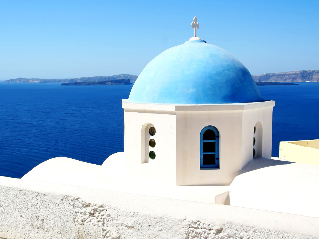 Fondo de pantalla Santorini Greece Fantastic Island 1280x960