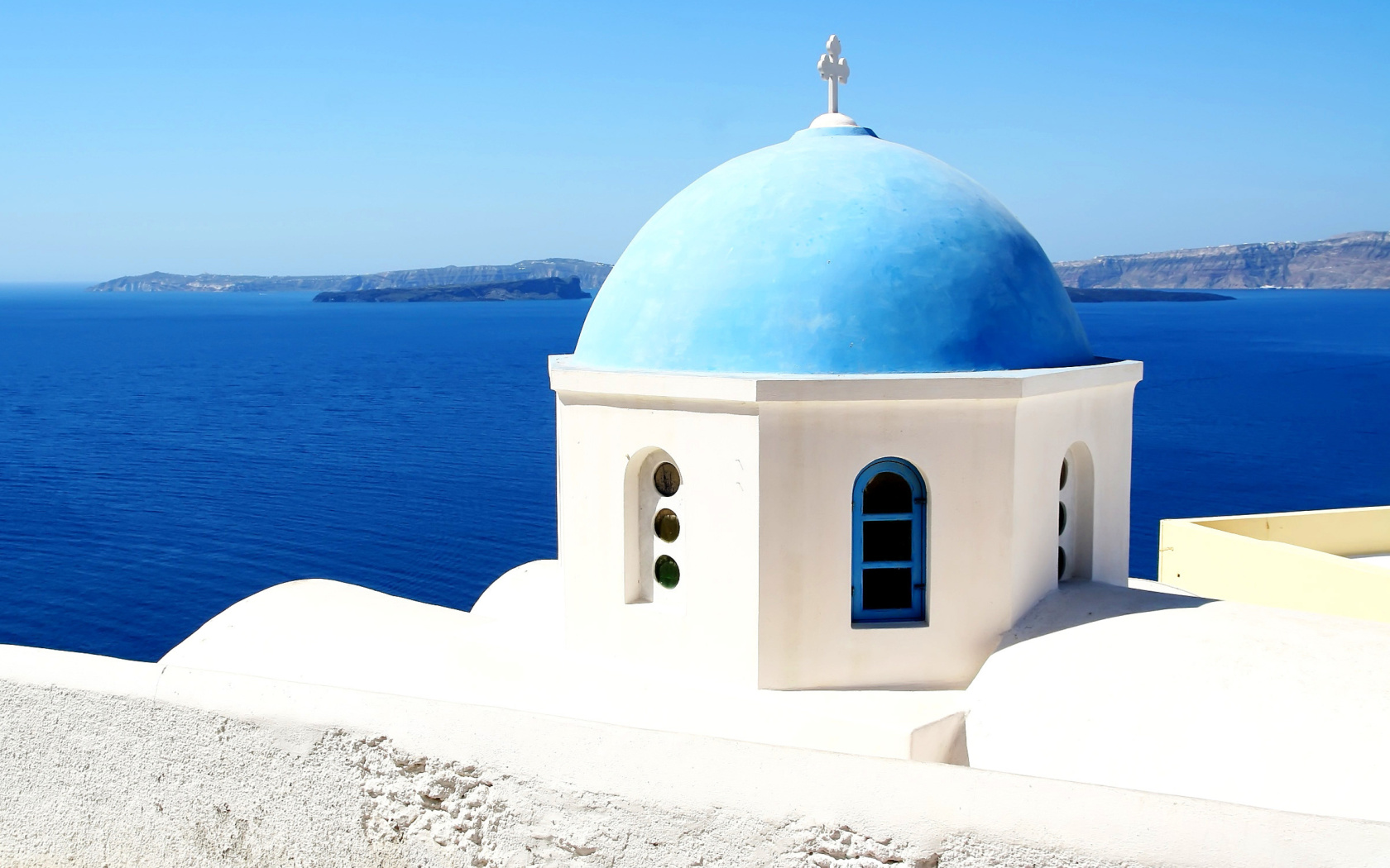Screenshot №1 pro téma Santorini Greece Fantastic Island 1680x1050