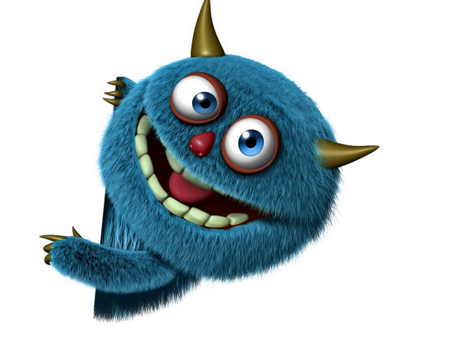 Das Sweet Blue Monster Wallpaper 640x480