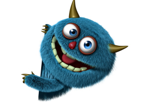 Sweet Blue Monster Background for Android, iPhone and iPad