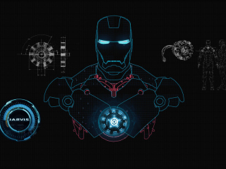 Das Iron Man Scetch Wallpaper 320x240