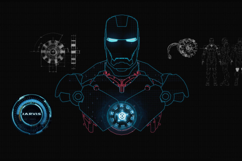 Das Iron Man Scetch Wallpaper 480x320