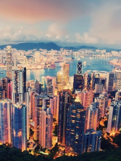 Sfondi City Lights Of Hong Kong 240x320