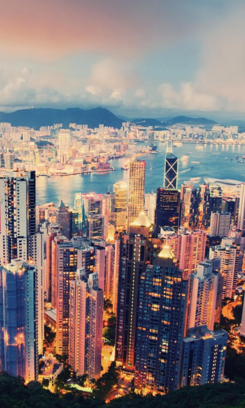 Screenshot №1 pro téma City Lights Of Hong Kong 480x800