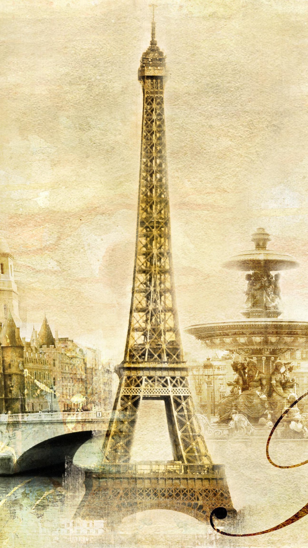 Обои Paris, Sacre Coeur, Cathedrale Notre Dame 1080x1920