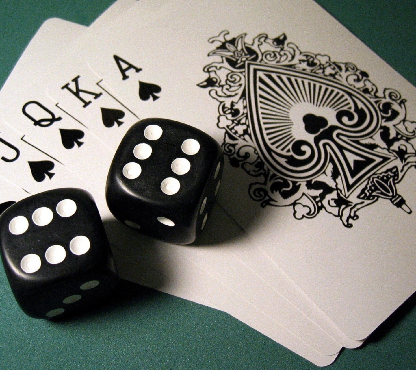 Gambling Dice and Cards wallpaper 1440x1280