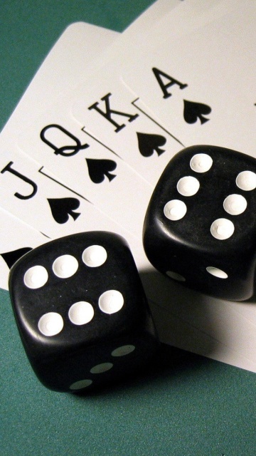 Fondo de pantalla Gambling Dice and Cards 360x640