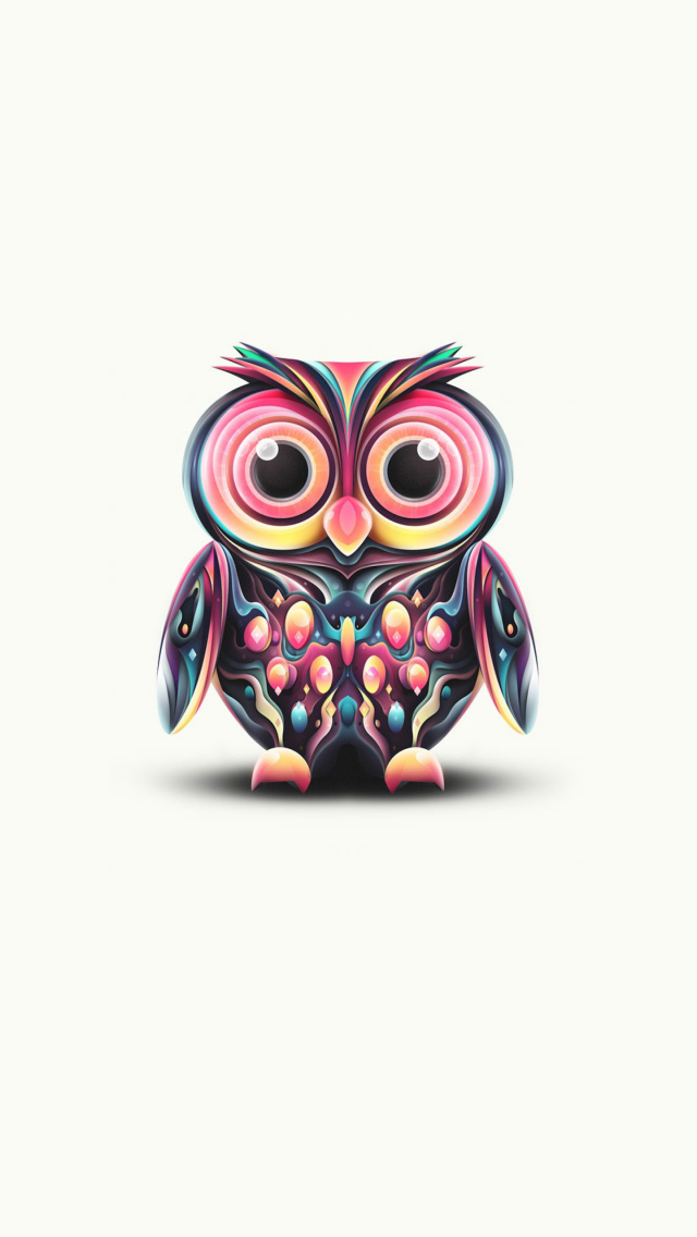Das Owl Illustration Wallpaper 640x1136