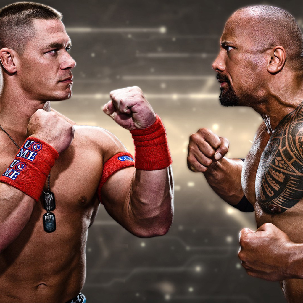 Обои The Rock vs John Cena 1024x1024