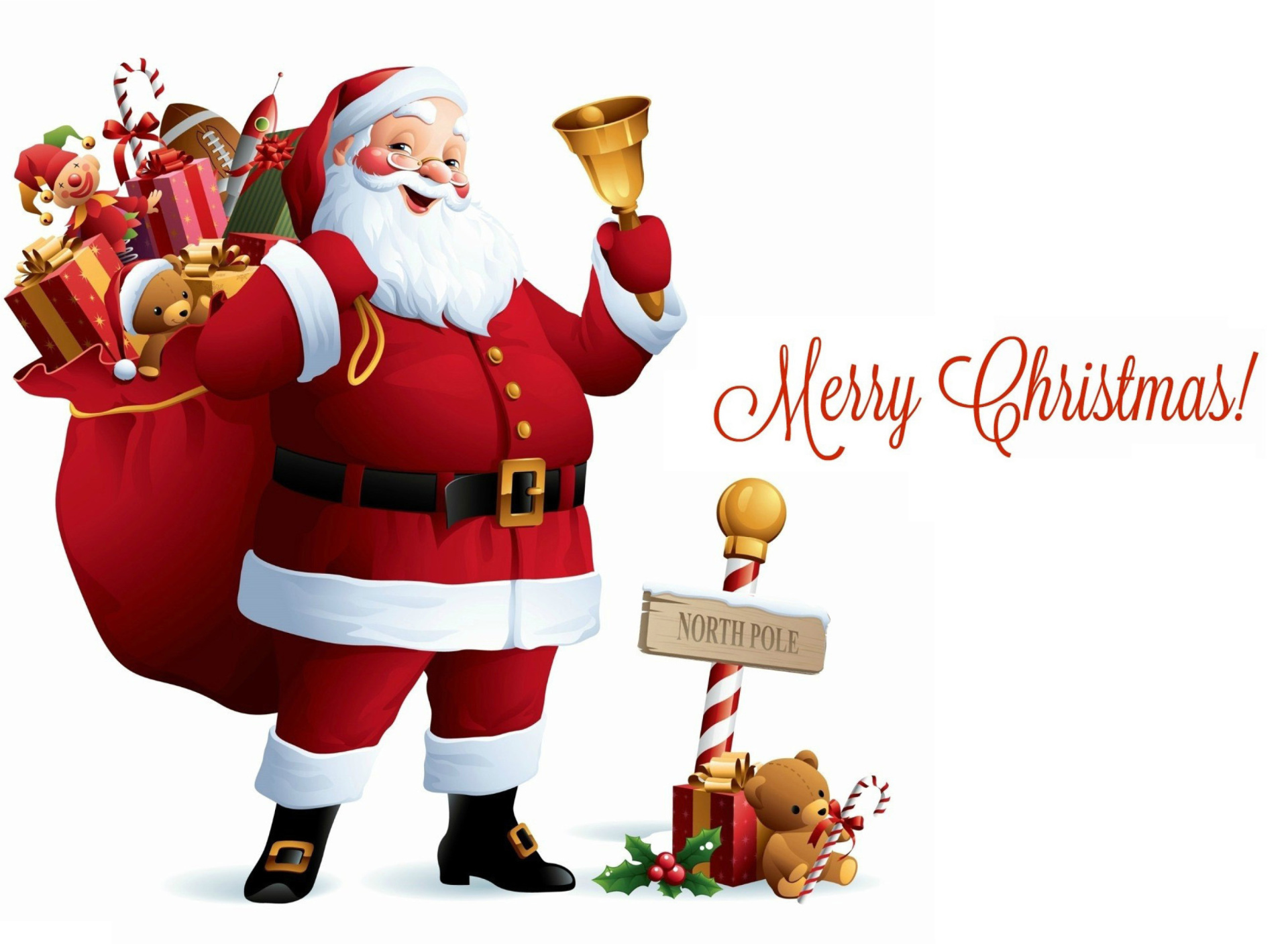 Das HO HO HO Merry Christmas Santa Claus Wallpaper 1920x1408