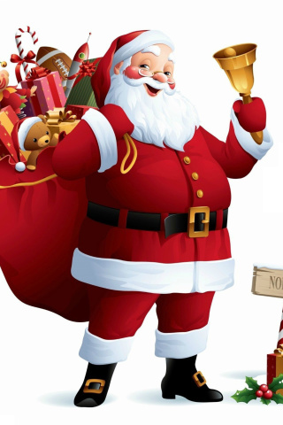 Fondo de pantalla HO HO HO Merry Christmas Santa Claus 320x480