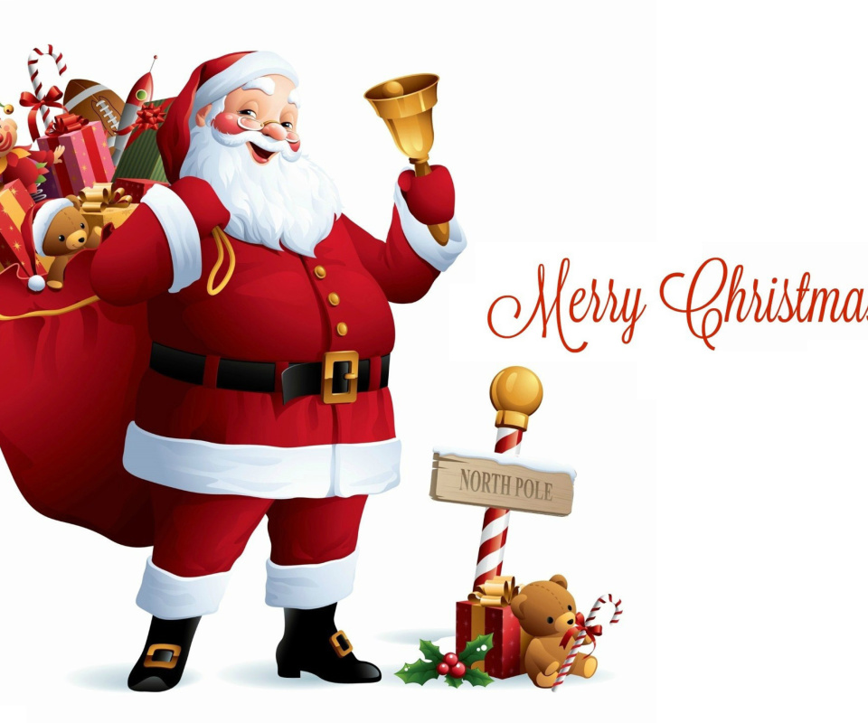 Das HO HO HO Merry Christmas Santa Claus Wallpaper 960x800