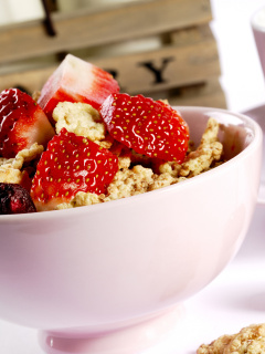 Обои Tasty eco breakfast with muesli 240x320