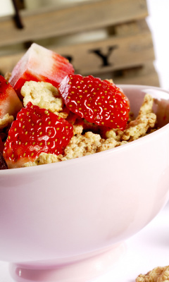 Das Tasty eco breakfast with muesli Wallpaper 240x400